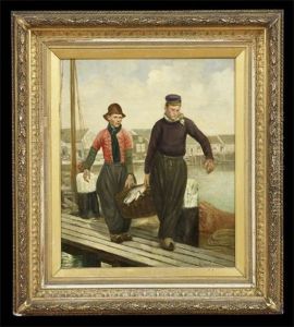 Two Fishermen With Their Catch by Henri Jacques Bource