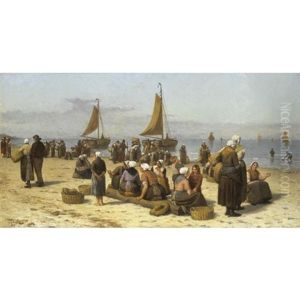 Returning From Fishing by Henri Jacques Bource