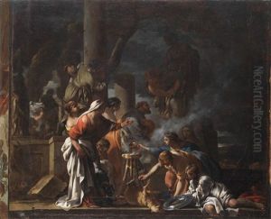 King Solomon Sacrificing To The Idols by Sebastien Bourdon