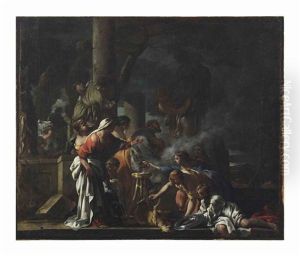 Le Roi Salomon Sacrifiant Aux Idoles by Sebastien Bourdon