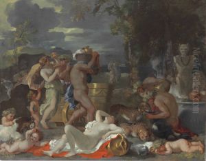 Bacchus And Ariadne On The Island Of Naxos by Sebastien Bourdon