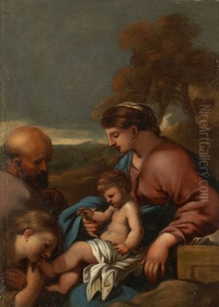 La Sainte Famille Avec Le Christ Benissant - view 1