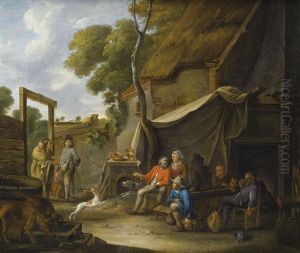 Scene D'exterieur De Taverne Avec Une Diseuse De Bonne Aventure by Sebastien Bourdon