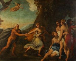 Jupiter And Nymphs by Sebastien Bourdon