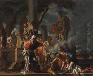 King Solomon Sacrificing To The Idols by Sebastien Bourdon