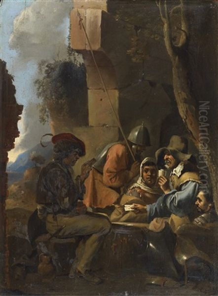 Soldiers Playing Cards - view 1