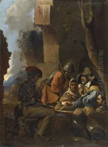 Soldiers Playing Cards by Sebastien Bourdon