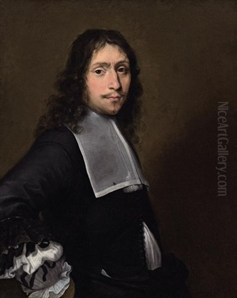 Portrait Of A Gentleman In A Black Doublet With A White Collar - view 1