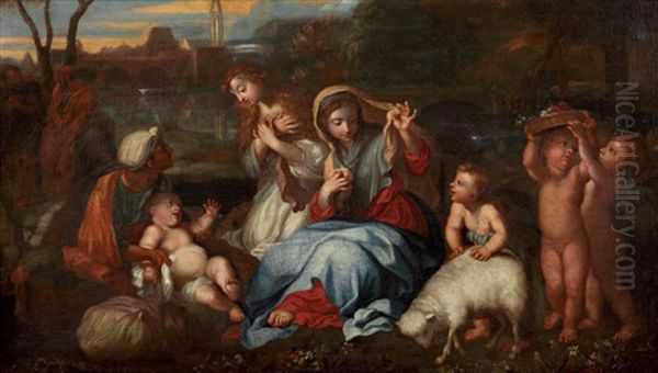 Vierge A L'enfant Dans Un Paysage Avec Saint Jean-baptiste - view 1