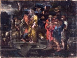 Jacob Et Rachel Au Puits by Sebastien Bourdon
