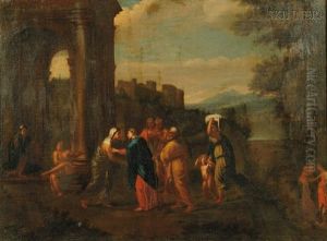 The Visitation Of Mary To Elizabeth by Sebastien Bourdon