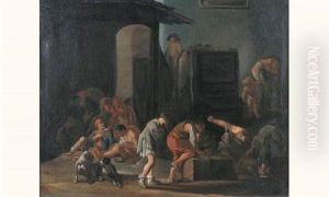 Scene De Bambochade by Sebastien Bourdon