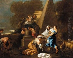 Jacob Burying The Idols by Sebastien Bourdon
