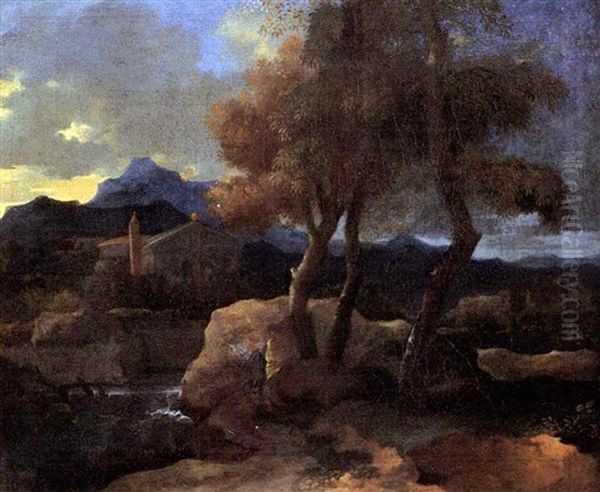 La Fuite En Egypte Dans Un Vaste Paysage Classique - view 1