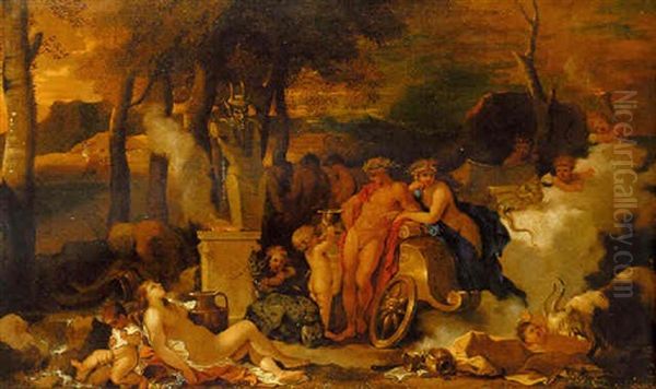 Bacchus And Ariadne With Bacchantes By An Altar In A Landscape - view 1