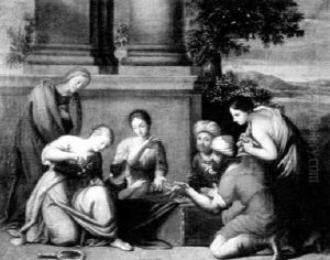 Achilles And The Daughters Of Lycomedes by Sebastien Bourdon