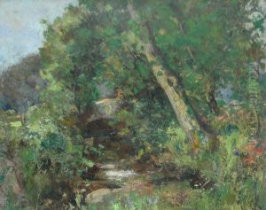 A Woodland Stream by Robert Alexander Dakers