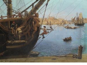 Gilding The Figurehead, Porto by Gustave Bourgain