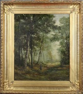 Jeune Femme Dans Les Bois by Eugene Bourgeois
