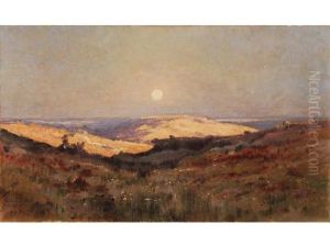 Soleil Levant Sur La Cote Bretonne by Eugene Bourgeois
