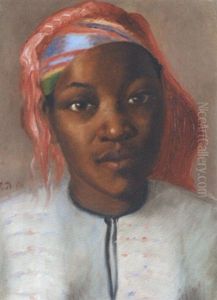 Portrait De Jeune Marocaine Du Sud by Eugene Bourgeois