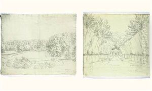 Chateau De Navarre (+ Pres D'evreux, 2 Works) by Florent Fidele Constant Bourgeois