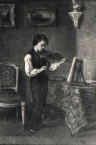 Le Petit Violoniste by Pauline Elise Leonide Bourges