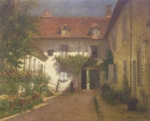 Cour Interieure D'une Maison A La Campagne by Georges Bourgin