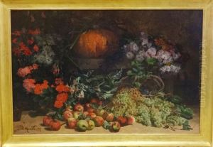Importante Nature Morte A La Citrouille