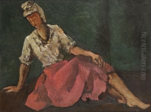 Femme Assise A La Robe Rouge Femme Assise A La Robe Rouge