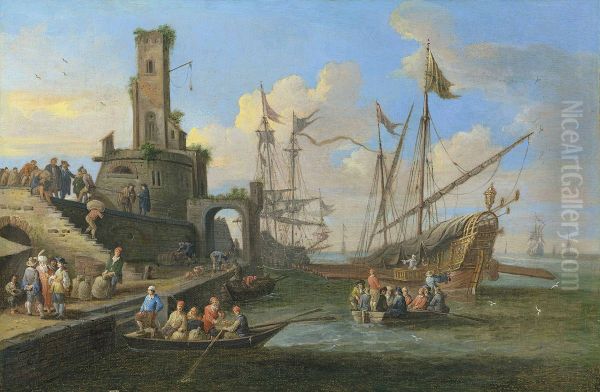 A Mediterranean Harbour Scene - view 1