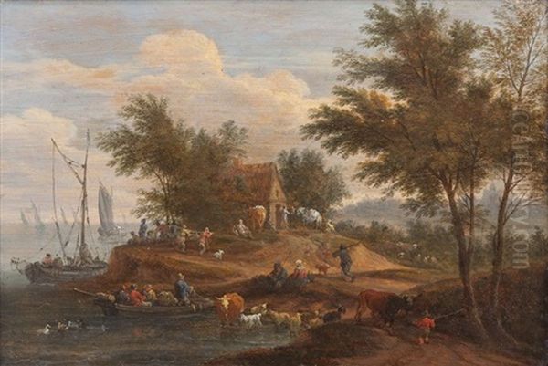 Le Retour De Pecheurs Pres De La Ferme - view 1