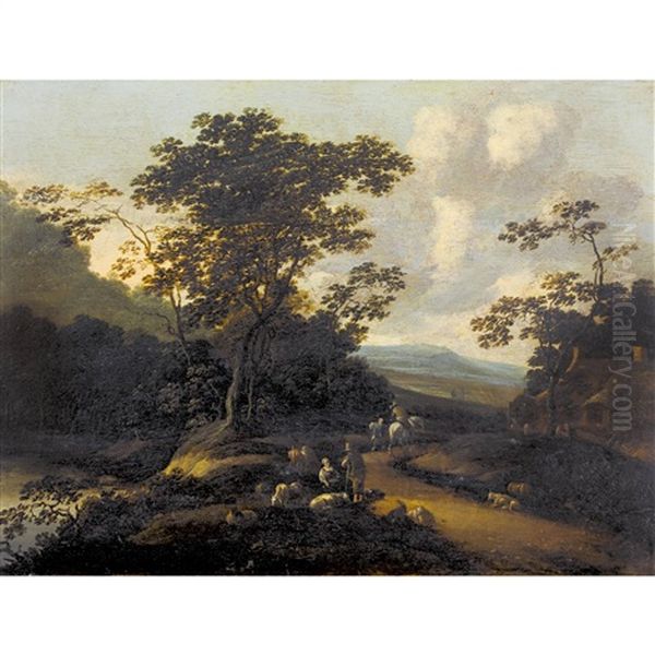 Landschaft Mit Hirtenpaar Und Bauernhaus - view 1