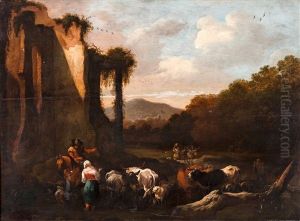 Landscape With Cattle And People Landscape With Cattle And People