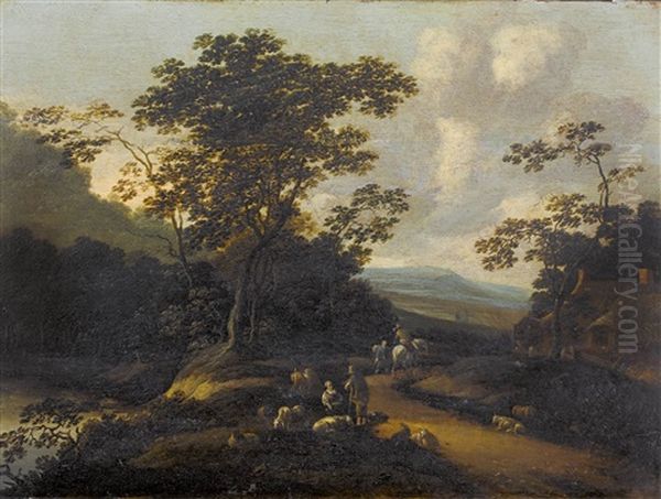 Landschaft Mit Hirtenpaar Und Bauernhaus - view 1