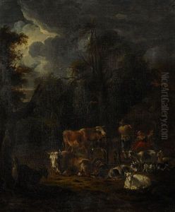 Skogslandskap Med Boskap by Pieter Bout