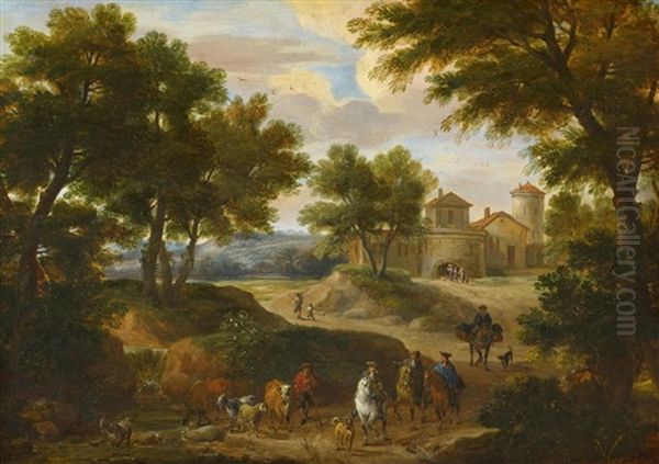 Sudliche Landschaft Mit Reisenden - view 1