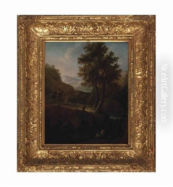 A River Landscape With Travellers And Fishermen - view 1