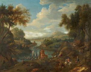 Cavaliers Sur Un Chemin Montant Surplombant Une Vallee Du Rhin (?) Cavaliers Sur Un Chemin Montant Surplombant Une Vallee Du Rhin (?)