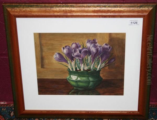 Still Life Of Crocus In A Pot - view 1