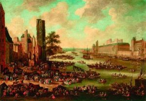 Blick Auf Den Turm Tour De Nesle Und Den Louvre In Paris by Pieter Bout