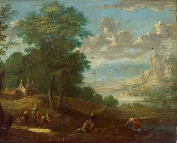 Bewaldete Landschaft Mit Figuren - view 1