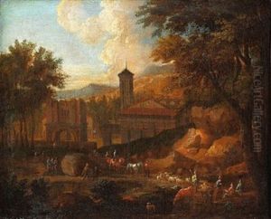 Scene Pastorale Aux Abords D'un Village (collab. W/adriaen Frans Boudewyns)