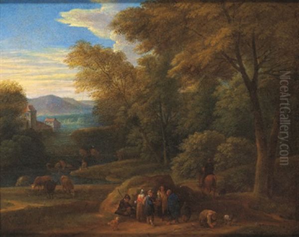 Bewaldete Landschaft Mit Bauern Und Zigeunerinnen - view 1