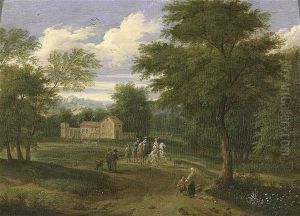 Paysage Boise Avec Cavaliers (in Collab. W/adriaen F. Baudewijns) by Pieter Bout