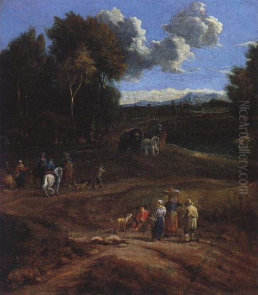 Landschaft Mit Bauerlicher Staffage Und Pferdefuhrwerk - view 1