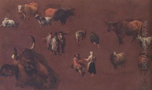 Studies Of Cattle And Figures