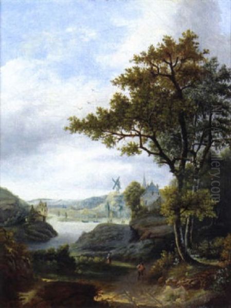 Fluslandschaft Mit Figuren - view 1