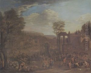 Markttreiben Auf Einem Dorfplatz