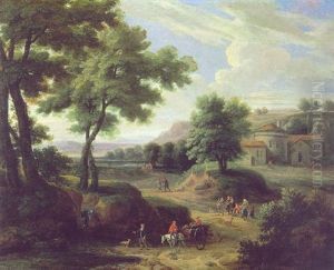 Weite, Bewaldete Landschaft Mit Figuren by Pieter Bout